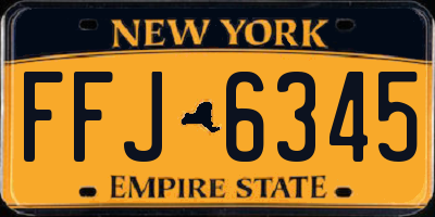 NY license plate FFJ6345