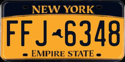 NY license plate FFJ6348