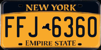 NY license plate FFJ6360