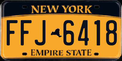 NY license plate FFJ6418