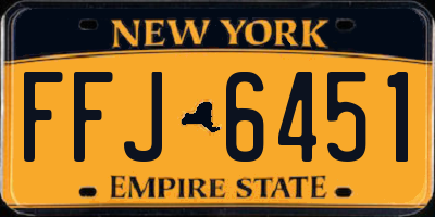 NY license plate FFJ6451