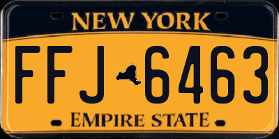 NY license plate FFJ6463