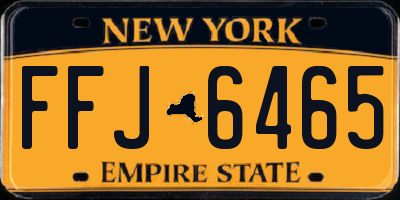 NY license plate FFJ6465