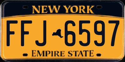 NY license plate FFJ6597