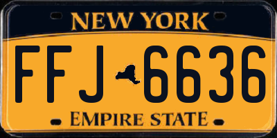 NY license plate FFJ6636