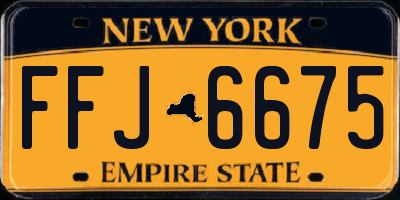 NY license plate FFJ6675