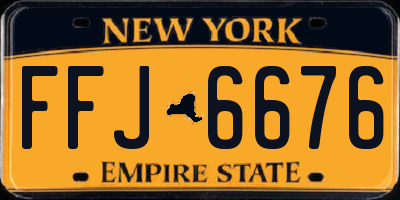 NY license plate FFJ6676