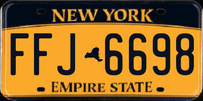 NY license plate FFJ6698