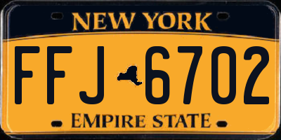 NY license plate FFJ6702