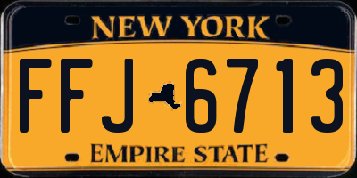 NY license plate FFJ6713