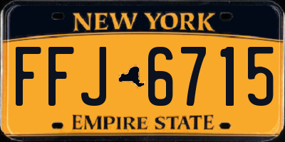 NY license plate FFJ6715