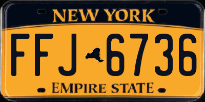 NY license plate FFJ6736