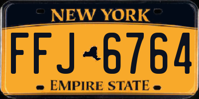 NY license plate FFJ6764
