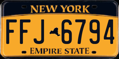 NY license plate FFJ6794