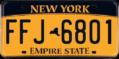 NY license plate FFJ6801