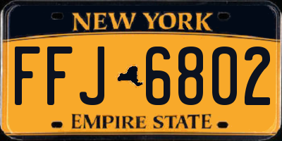 NY license plate FFJ6802