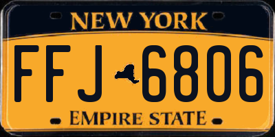NY license plate FFJ6806