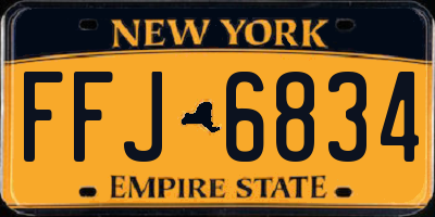 NY license plate FFJ6834