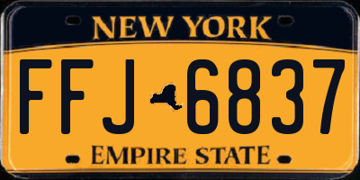 NY license plate FFJ6837