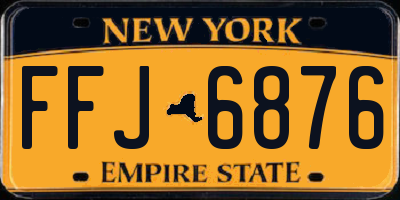NY license plate FFJ6876