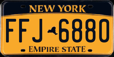 NY license plate FFJ6880