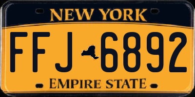 NY license plate FFJ6892