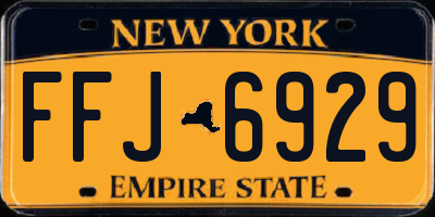 NY license plate FFJ6929