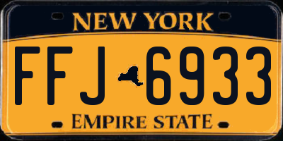 NY license plate FFJ6933