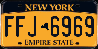 NY license plate FFJ6969