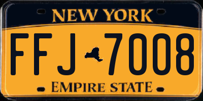 NY license plate FFJ7008