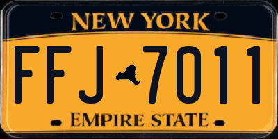 NY license plate FFJ7011
