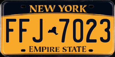 NY license plate FFJ7023