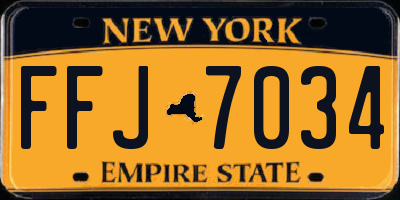 NY license plate FFJ7034