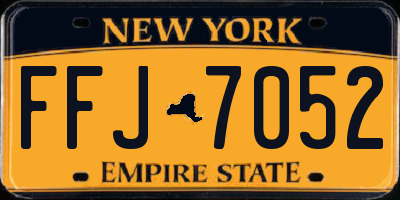 NY license plate FFJ7052