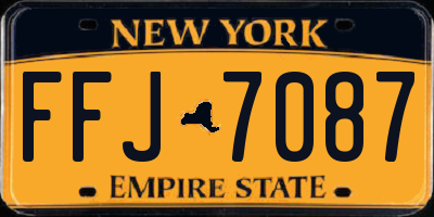 NY license plate FFJ7087