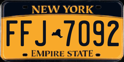 NY license plate FFJ7092