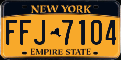 NY license plate FFJ7104