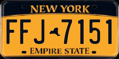 NY license plate FFJ7151