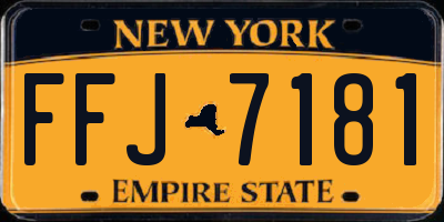 NY license plate FFJ7181
