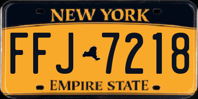 NY license plate FFJ7218