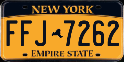NY license plate FFJ7262