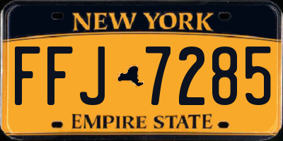 NY license plate FFJ7285