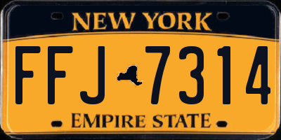 NY license plate FFJ7314