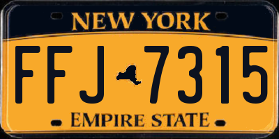 NY license plate FFJ7315
