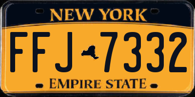 NY license plate FFJ7332