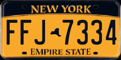 NY license plate FFJ7334