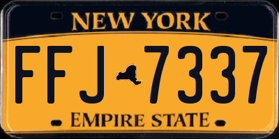 NY license plate FFJ7337
