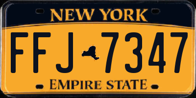 NY license plate FFJ7347