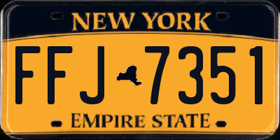 NY license plate FFJ7351