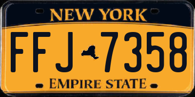 NY license plate FFJ7358